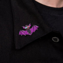 Load image into Gallery viewer, Batty in 3D Glasses Enamel Pin