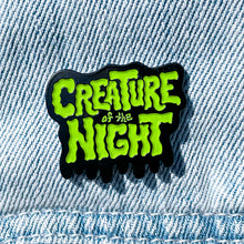 Load image into Gallery viewer, Creature of the Night Enamel Pin - available in Slime Green and Rocky Red!