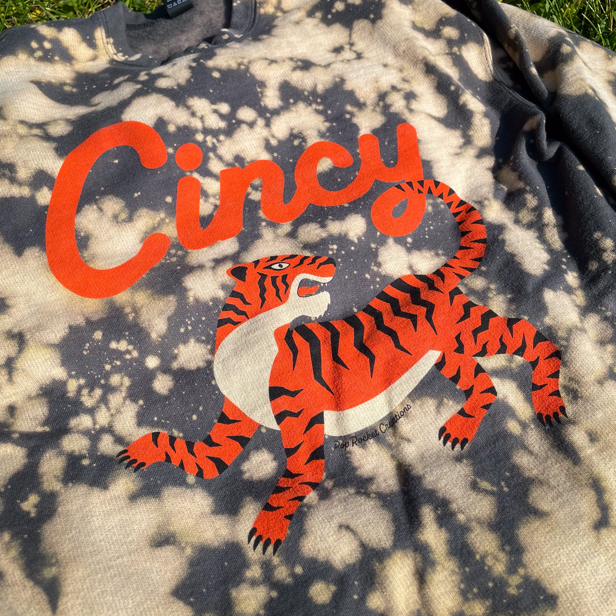 Cincy Bengal Tiger: Hand-Dyed Sweatshirt (PRE-ORDER) – Pop Rocket Creations
