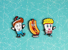 Load image into Gallery viewer, Drive-In Movie Snacks enamel pin set