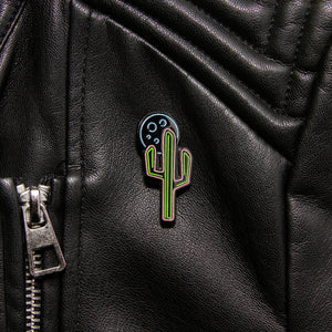 SALE - Cactus Moon Enamel Pin (glows in the dark!)