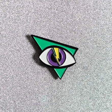 Load image into Gallery viewer, Electric Eye Pin (glows in the dark!)