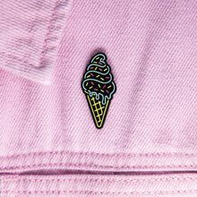 Load image into Gallery viewer, SALE - Ice Cream Neon Sign Pin (glows in the dark!)