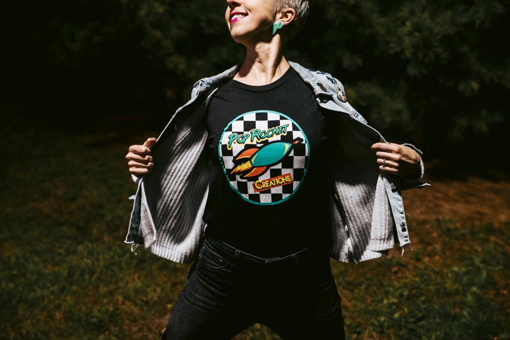 Pop Rocket Creations Checkered T-shirt (unisex)
