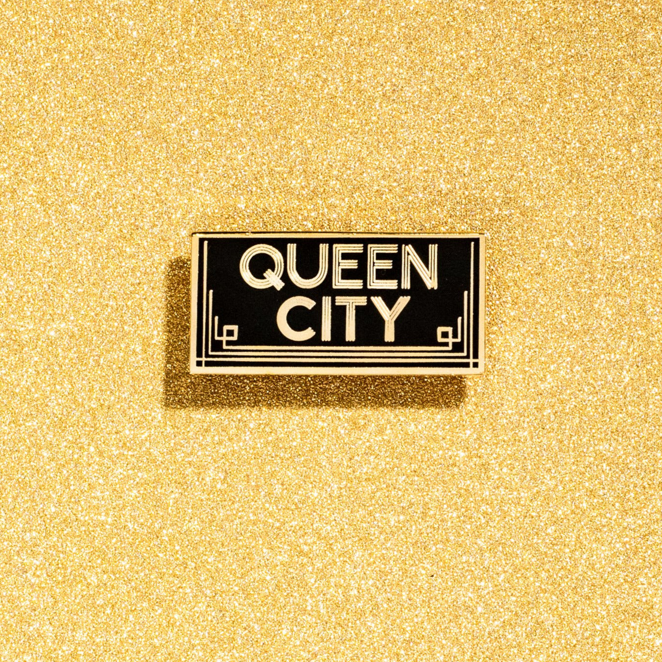 This pin features a silhouette of the downtown Cincinnati skyline, beneath an arc of the famous Union Terminal rotunda ceiling. 