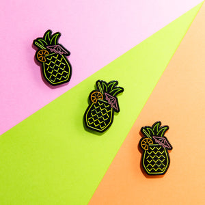 Tiki Pineapple Pin (glows in the dark!)