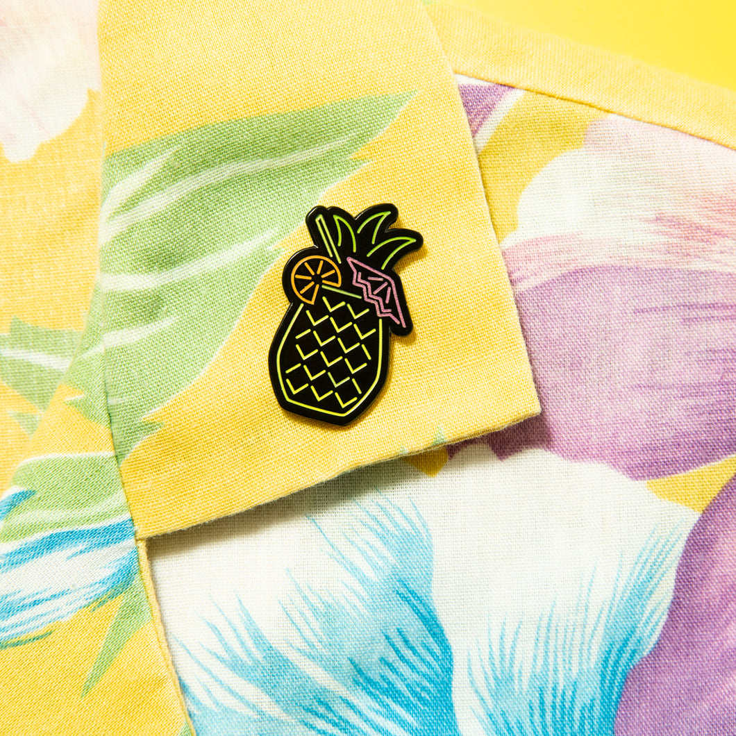 SALE - Tiki Pineapple Pin (glows in the dark!)